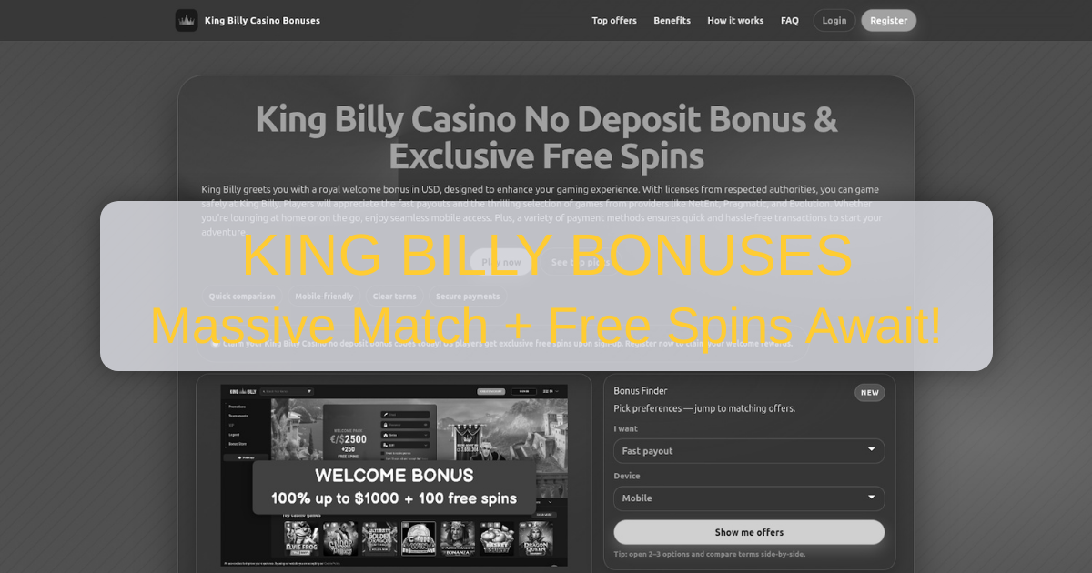 King Billy Casino Bonuses