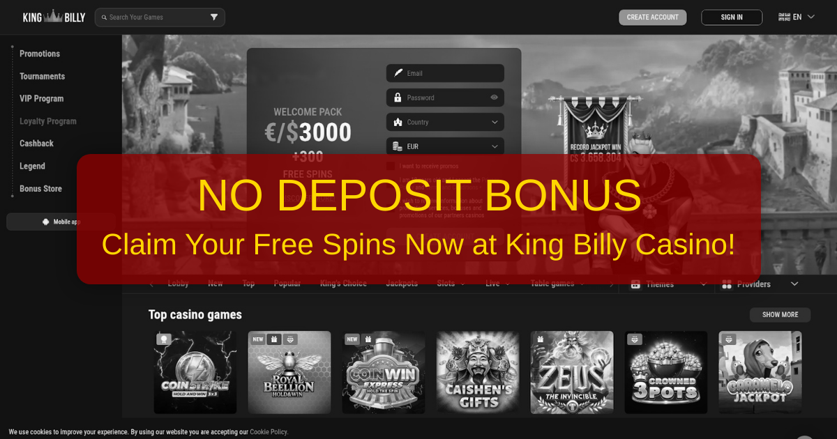 King Billy Casino Bonuses - No Deposit Bonus United States 2026